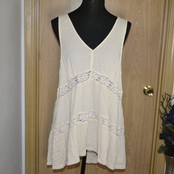 American Eagle Crochet V Neck Beachy Boho Summer Tank Top - Picture 9 of 9